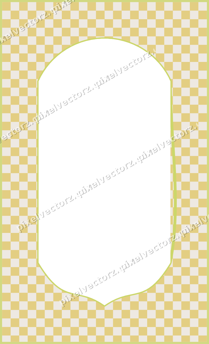 Decorative patterned mat frame in lime and yellow with checkerboard