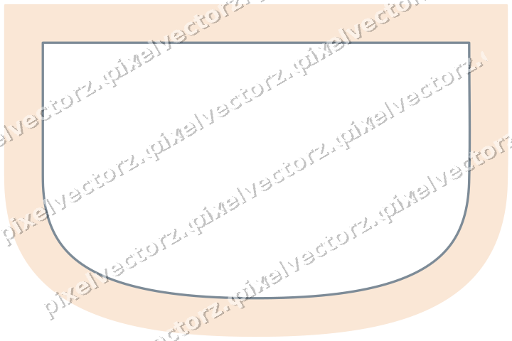 Decorative line art frame in blue and orange with shield