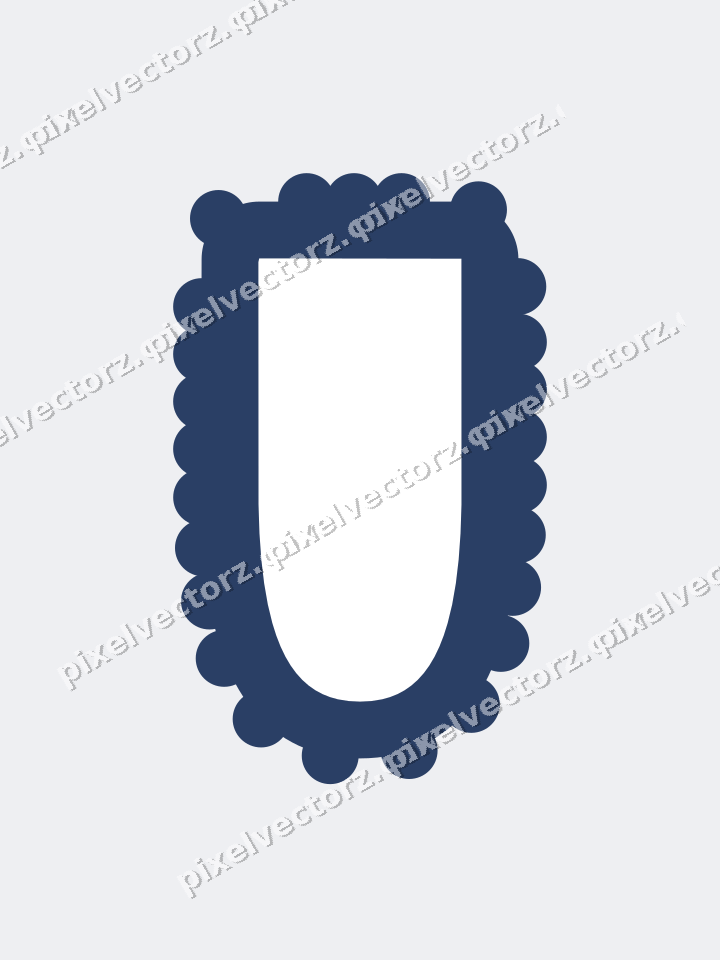 Decorative patterned mat frame in dark blue with plain ground
