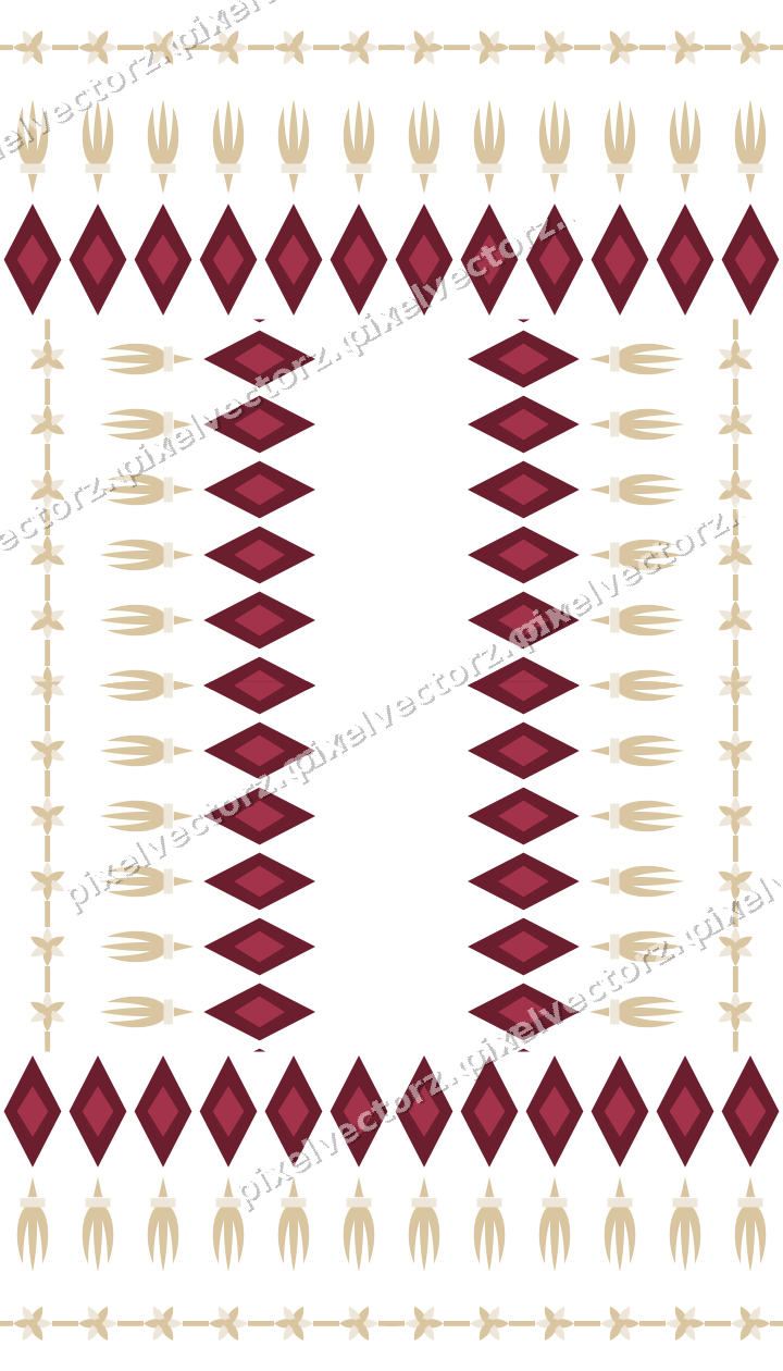 Decorative picture frame border in dark pink and red with rosette band