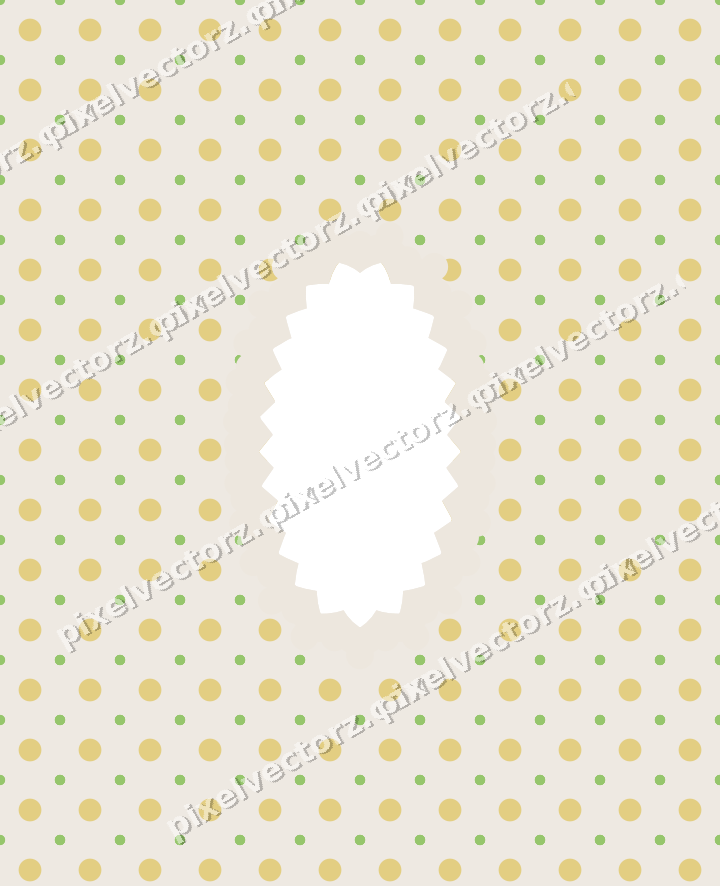 Decorative patterned mat frame in lime and yellow with polka dots