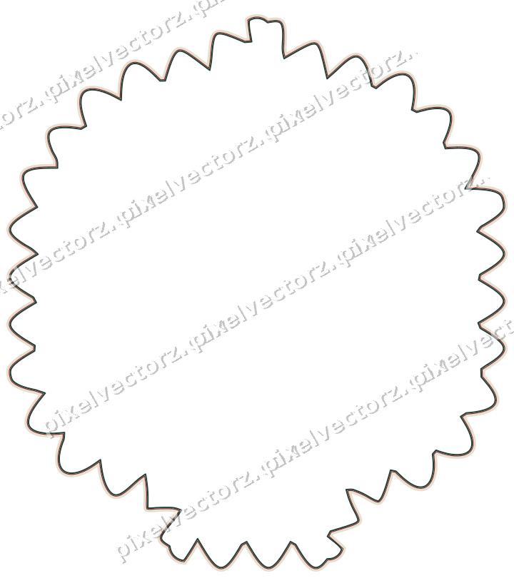 Decorative line art frame in dark red and dark green with label plaque