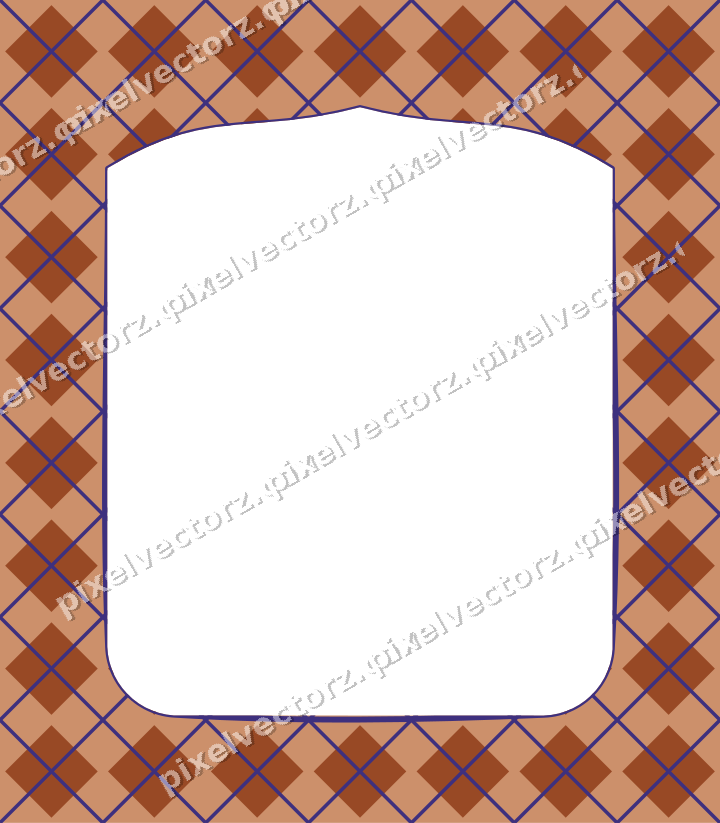 Decorative patterned mat frame in orange and blue with argyle diamonds