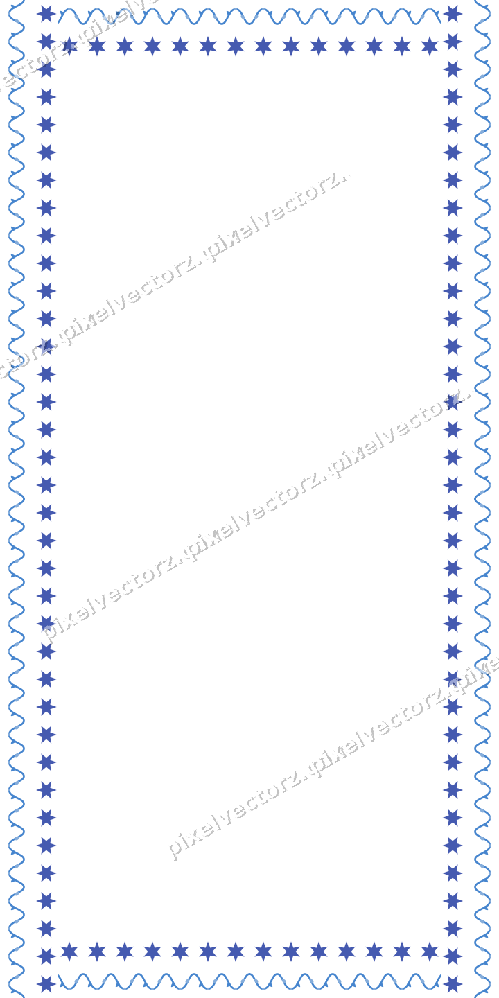 Decorative picture frame border in blue and cyan with scrolling vine