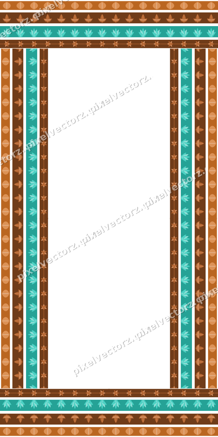 Decorative picture frame border in orange and teal with leaf moulding