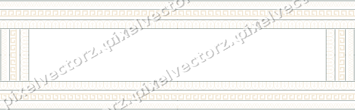 Decorative picture frame border in dark green and red with greek key
