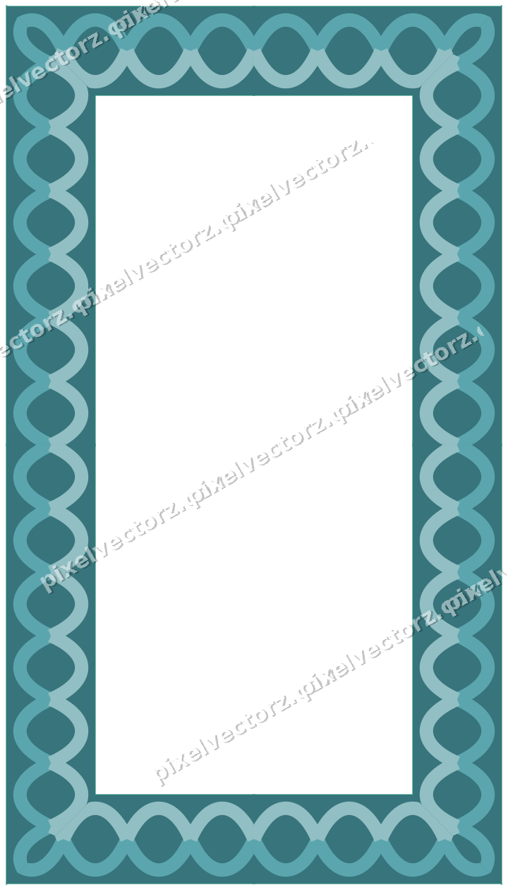 Decorative picture frame border in green and teal with guilloche
