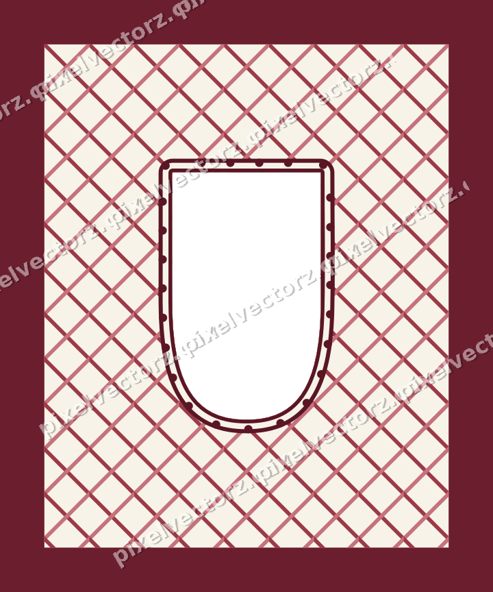 Decorative patterned mat frame in dark pink with diagonal lattice