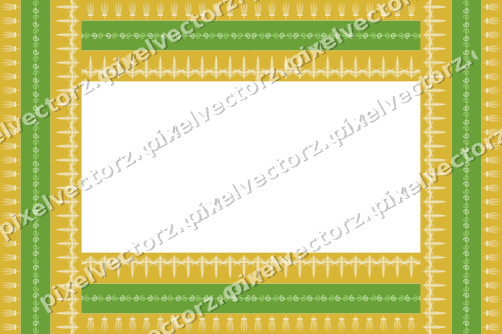Decorative picture frame border in lime and yellow with acanthus leaf