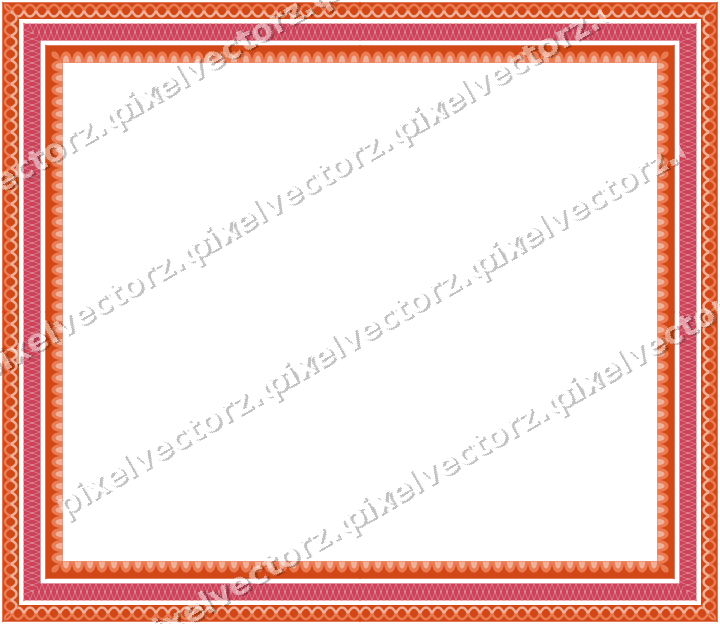 Decorative picture frame border in red and orange with guilloche
