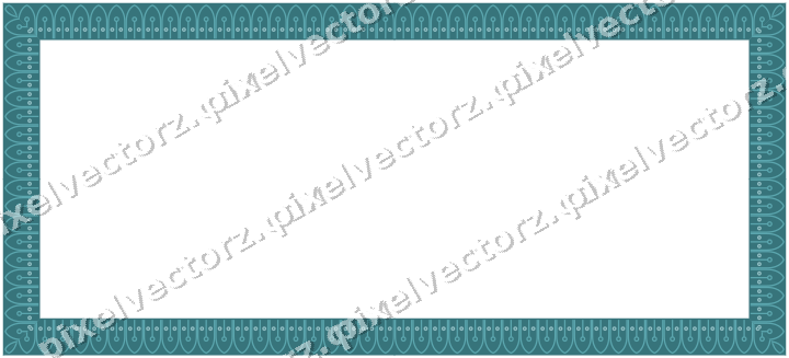Decorative picture frame border in green and teal with gothic tracery