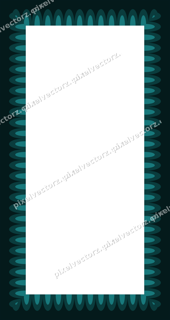Decorative picture frame border in orange and teal with scale band