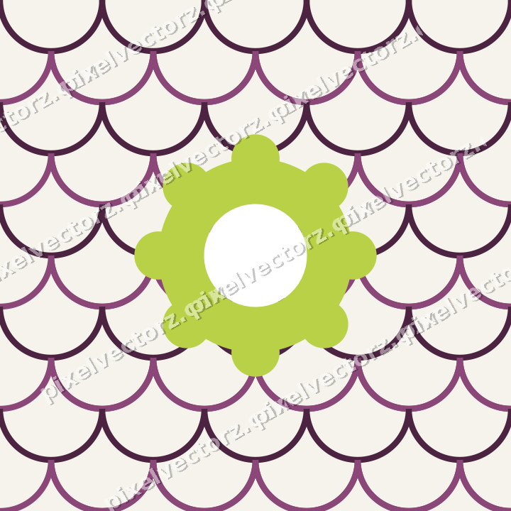 Decorative patterned mat frame in dark magenta with scallop scales
