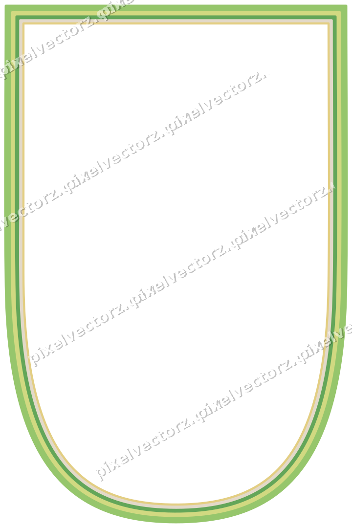 Decorative line art frame in lime and yellow with shield