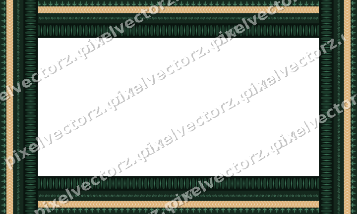 Decorative picture frame border in dark green with lattice band