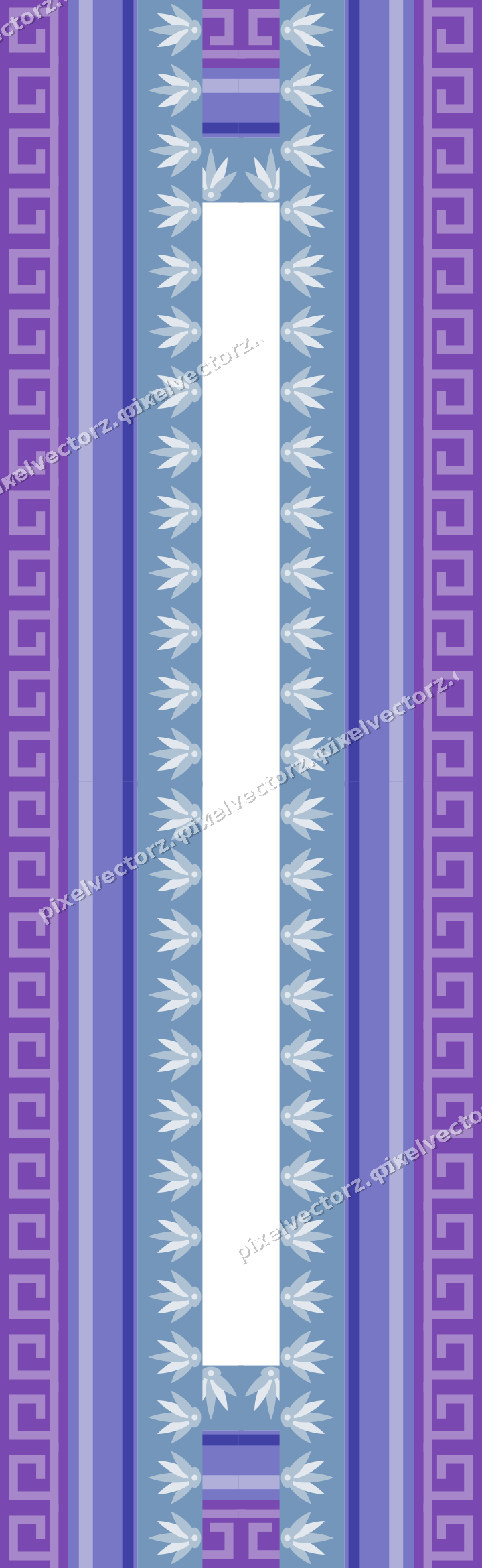 Decorative picture frame border in purple and blue with greek key
