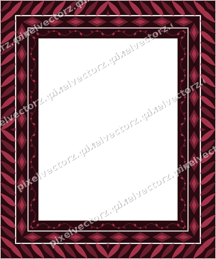 Decorative picture frame border in dark pink with rope moulding
