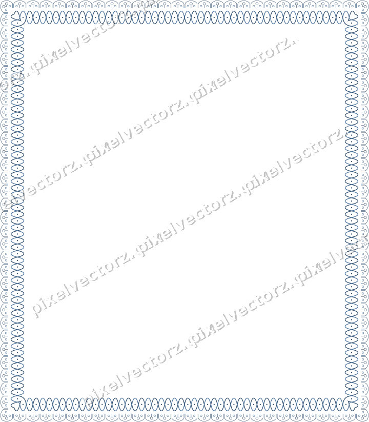 Decorative picture frame border in dark blue with gothic tracery