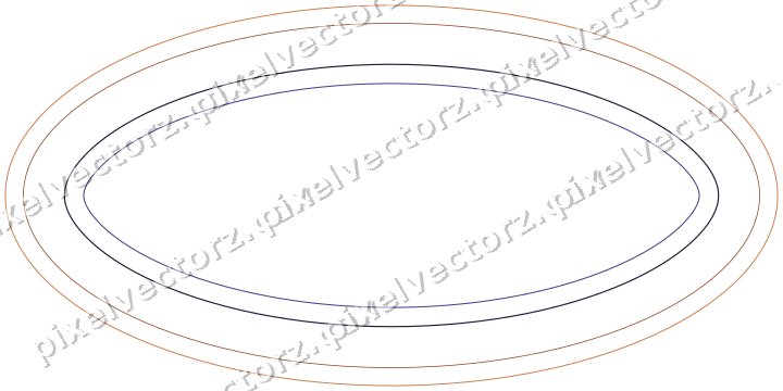 Dekorativer Zierrahmen in Orange und Blau mit Oval