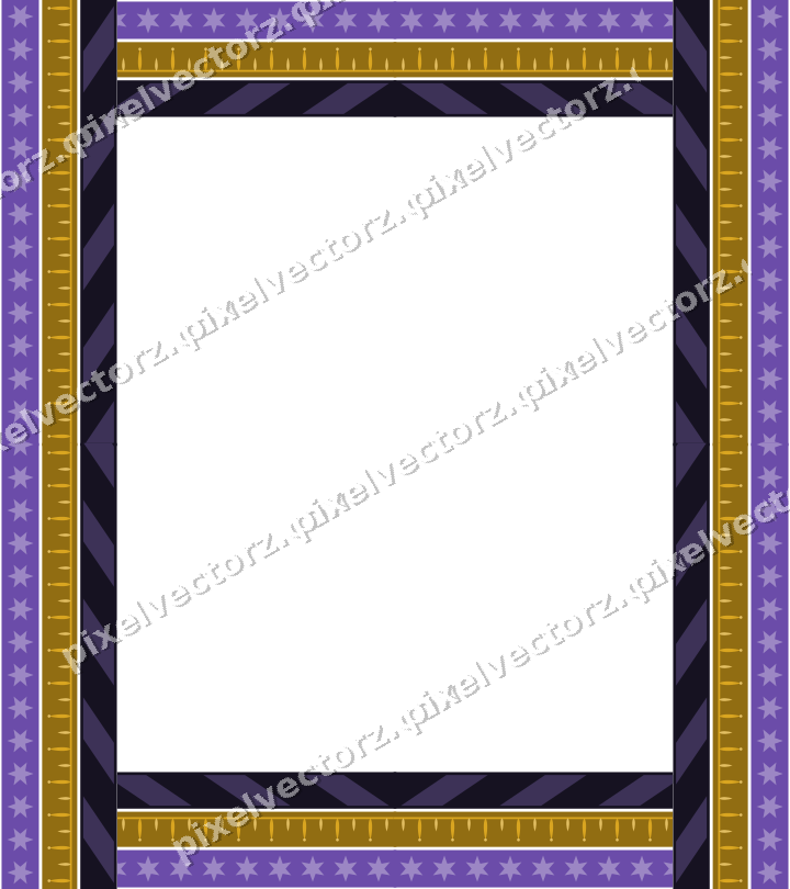 Decorative picture frame border in amber and purple with star band