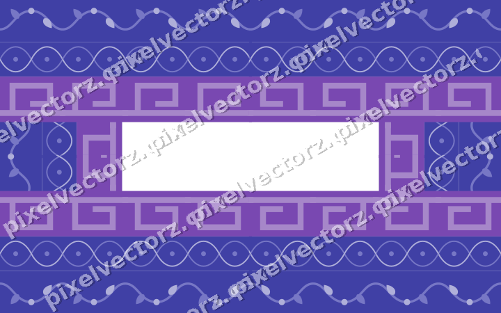 Decorative picture frame border in purple and blue with scrolling vine