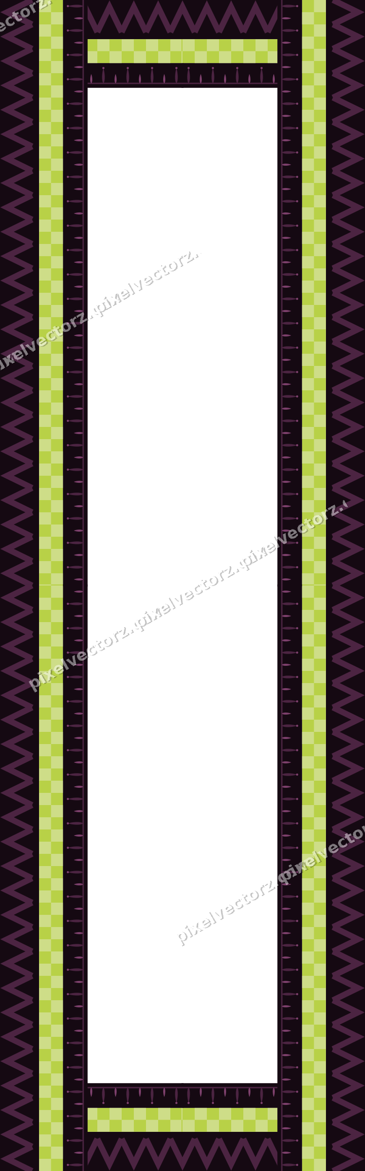 Decorative picture frame border in dark magenta and lime with zigzag