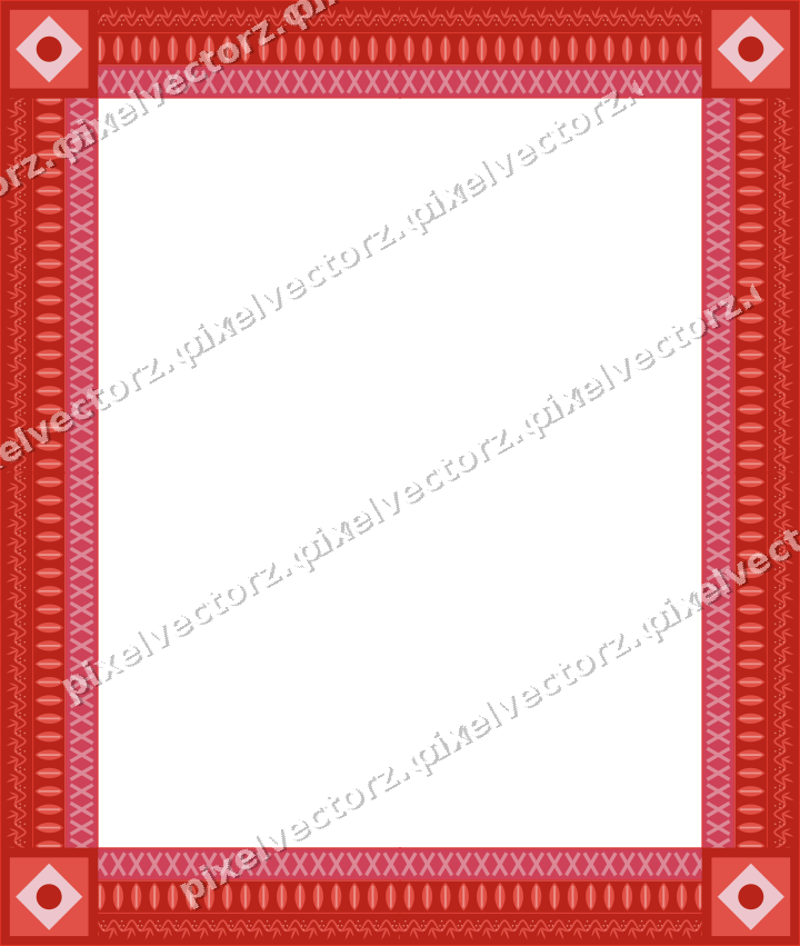 Decorative picture frame border in red and orange with grape vine