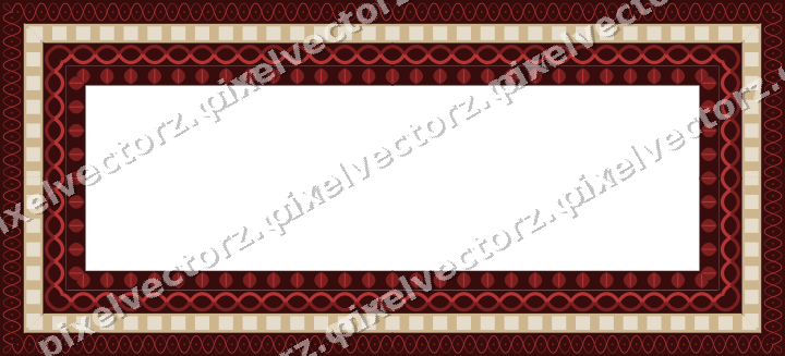 Decorative picture frame border in dark red with arabesque