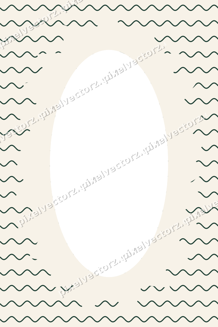 Decorative patterned mat frame in dark green and red with wavy lines