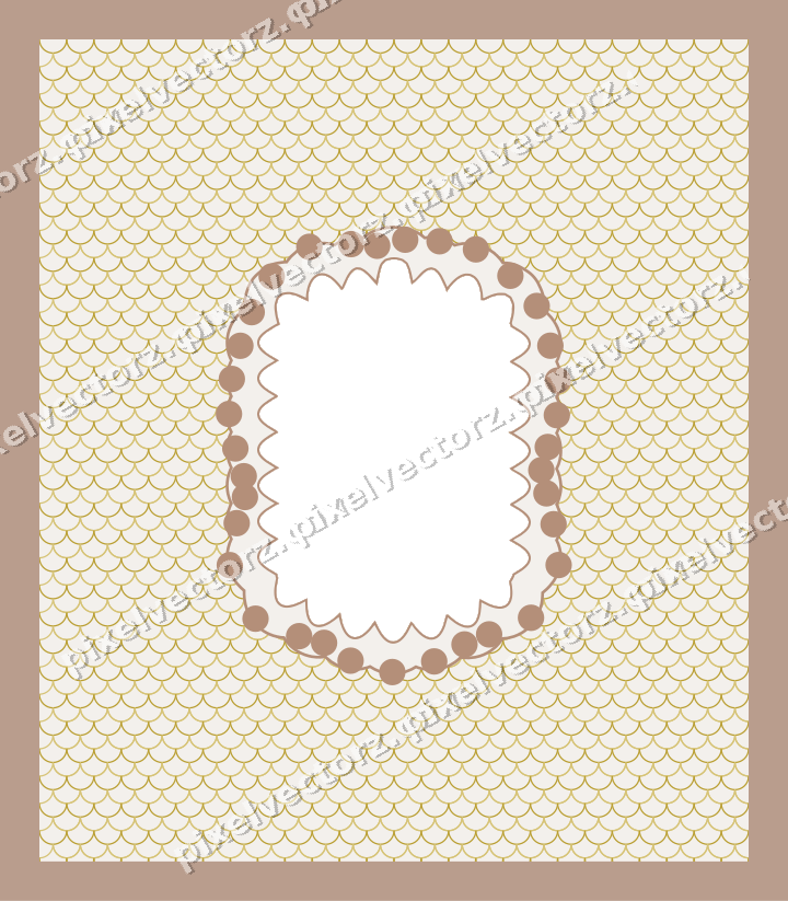Decorative patterned mat frame in amber with scallop scales