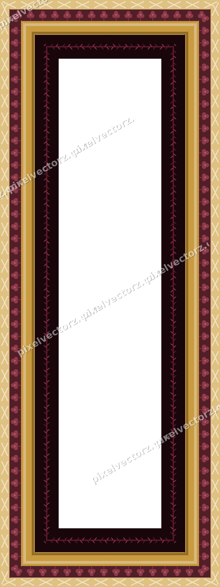Decorative picture frame border in dark pink with laurel moulding