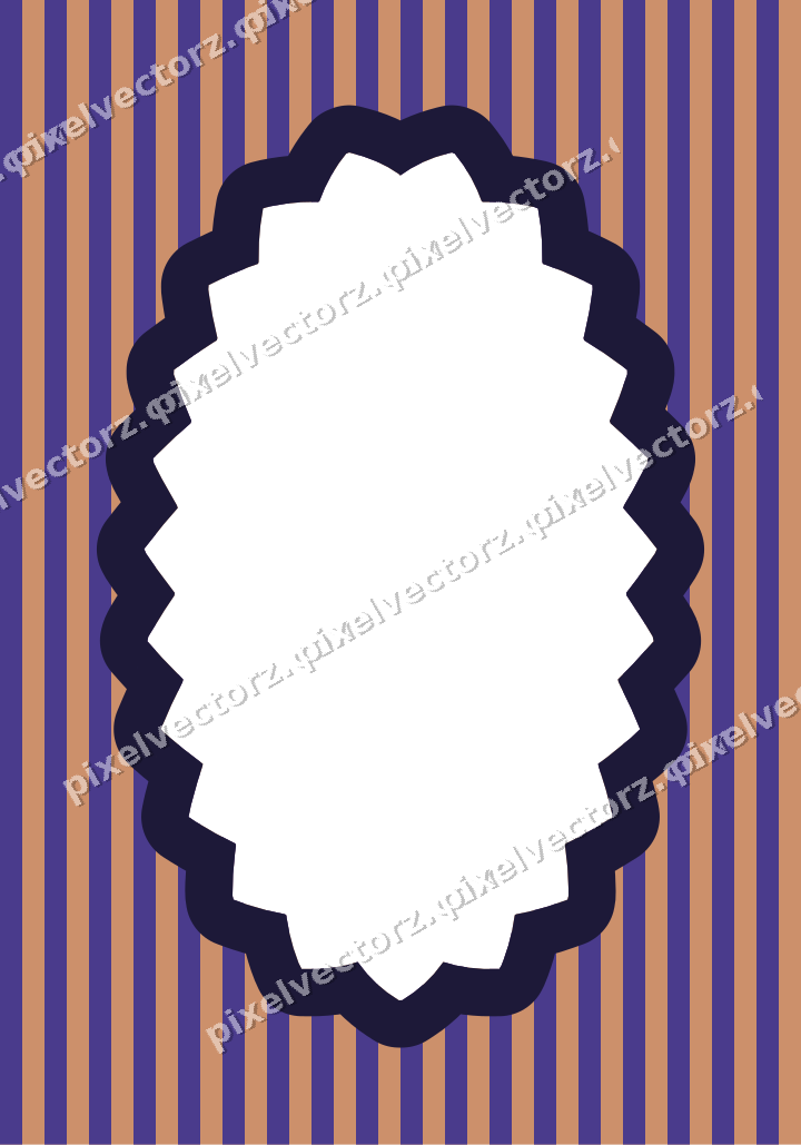 Decorative patterned mat frame in orange with vertical stripes