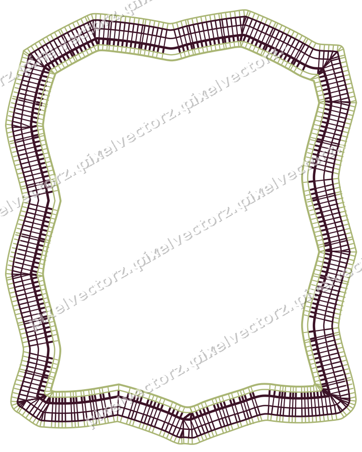 Decorative line art frame in lime and pink with label plaque