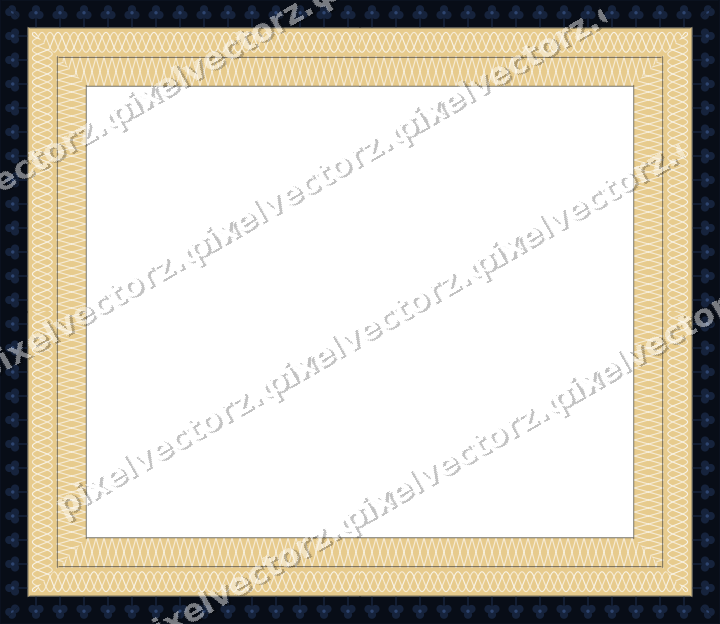 Decorative picture frame border in dark blue with lattice band