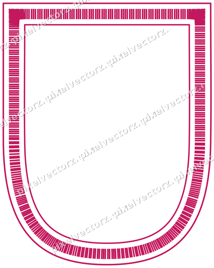 Dekorativer Zierrahmen in Limette und Rosa mit Wappen und Strichelung