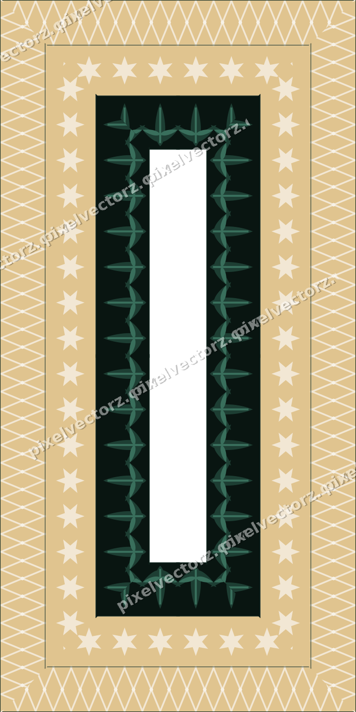 Decorative picture frame border in dark green with acanthus leaf