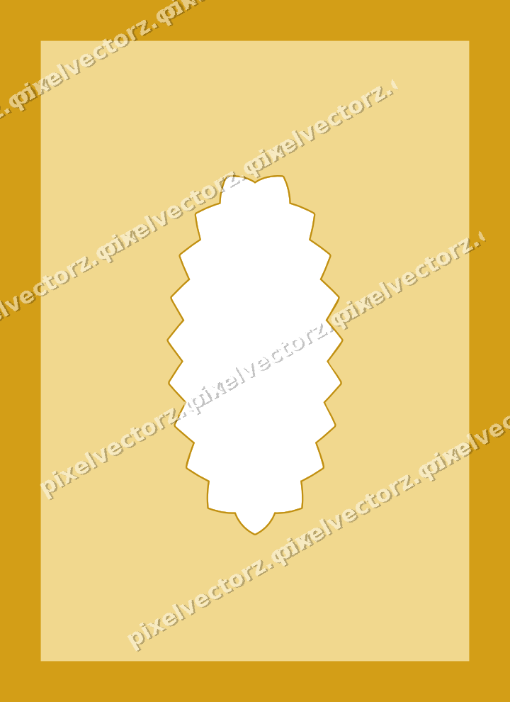 Decorative patterned mat frame in amber and blue with plain ground