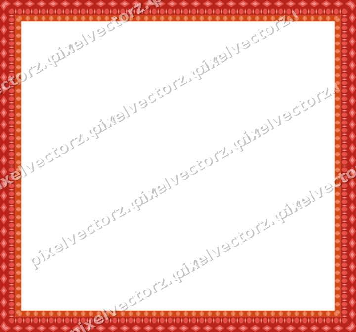 Decorative picture frame border in red and orange with diamond band