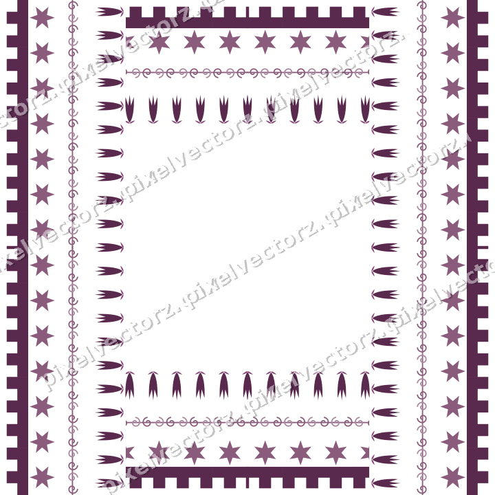 Decorative picture frame border in dark magenta with spiral scroll