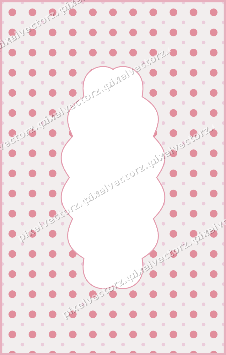 Decorative patterned mat frame in pale pink with polka dots