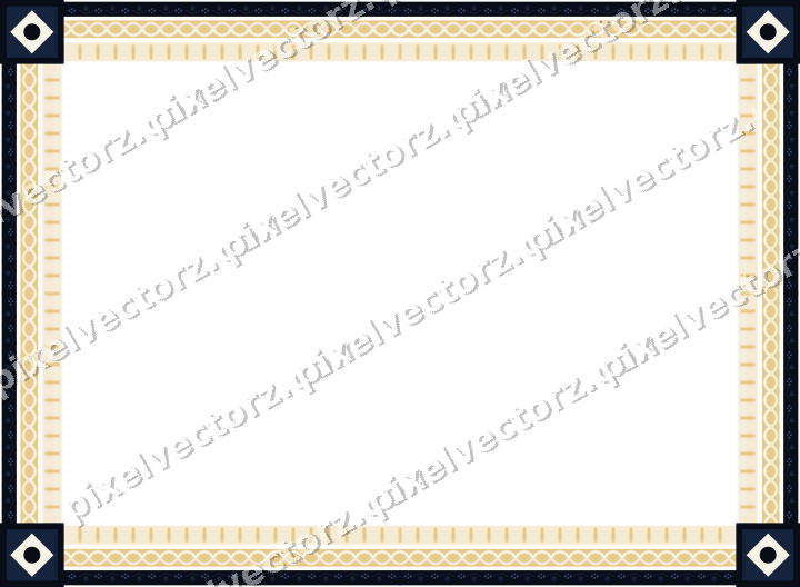 Decorative picture frame border in dark blue and amber with guilloche