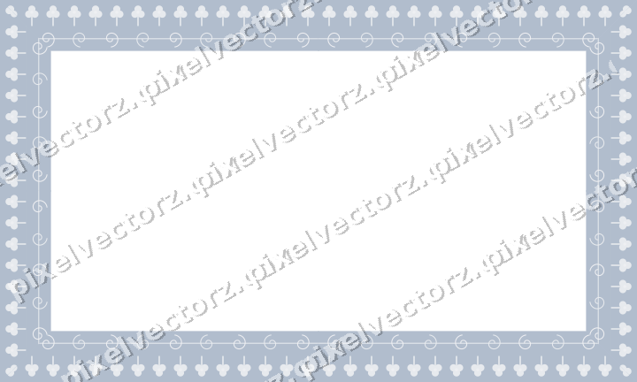 Decorative picture frame border in dark blue with trefoil band