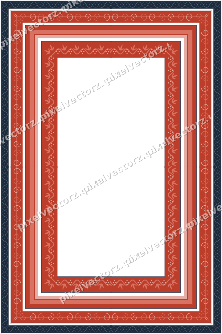 Decorative picture frame border in amber and green with arabesque