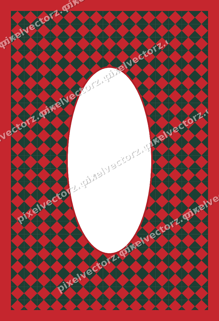 Decorative patterned mat frame in dark green with harlequin diamonds