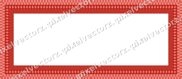 Decorative picture frame border in red and orange with arabesque