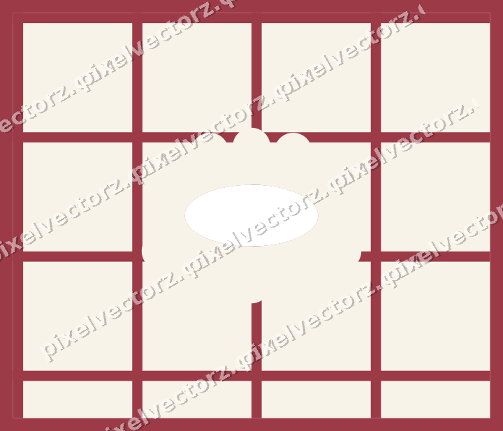 Decorative patterned mat frame in dark pink and red with grid check