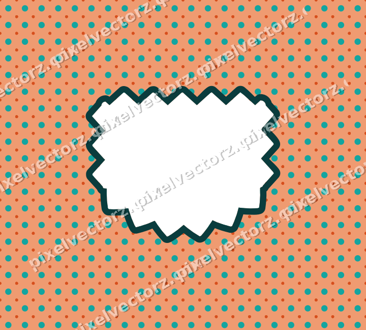 Decorative patterned mat frame in orange and teal with polka dots