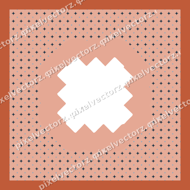 Decorative patterned mat frame in orange and cyan with sparkle pattern