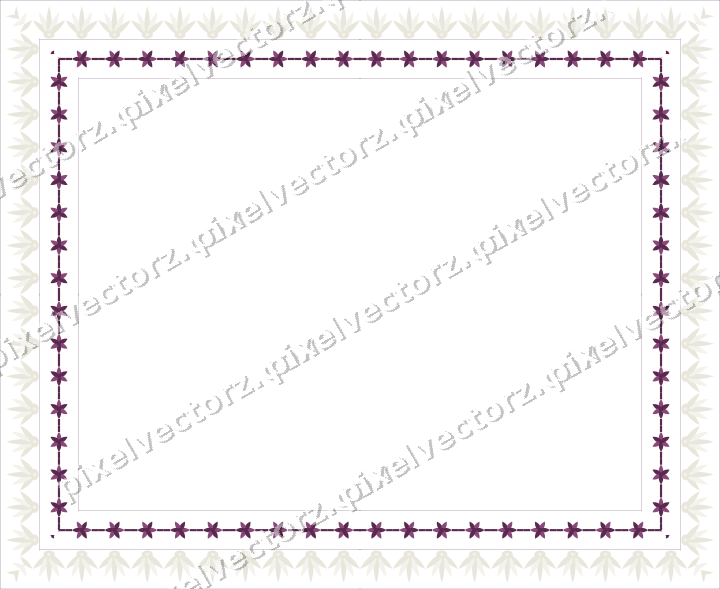 Decorative picture frame border in dark magenta and lime with palmette