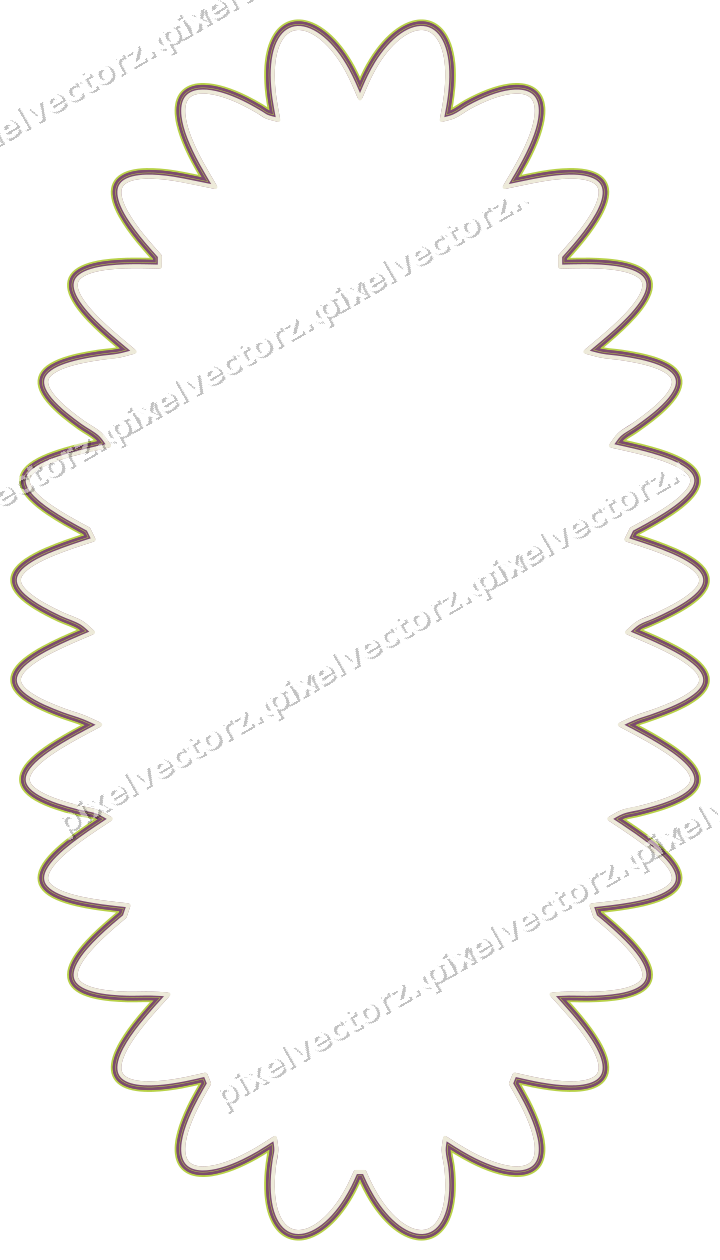 Decorative line art frame in dark magenta and lime with oval